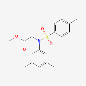 molecular formula C18H21NO4S B2847213 Methyl N-(3,5-dimethylphenyl)-N-[(4-methylphenyl)sulfonyl]glycinate CAS No. 363579-41-3