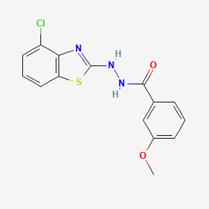 molecular formula C15H12ClN3O2S B2847231 N'-(4-chloro-1,3-benzothiazol-2-yl)-3-methoxybenzohydrazide CAS No. 851979-09-4