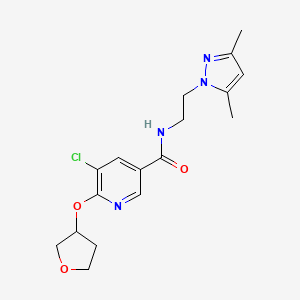 5-chloro-N-(2-(3,5-dimethyl-1H-pyrazol-1-yl)ethyl)-6-((tetrahydrofuran-3-yl)oxy)nicotinamide