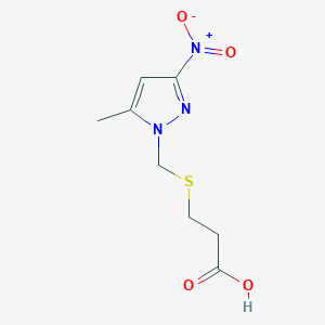 molecular formula C8H11N3O4S B2847251 3-{[(5-甲基-3-硝基-1H-吡唑-1-基)甲基]硫醚基}丙酸 CAS No. 1020724-67-7
