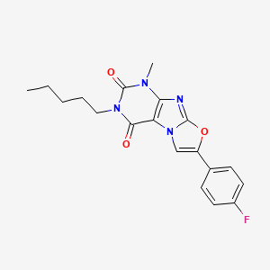 molecular formula C19H19FN4O3 B2847269 7-(4-氟苯基)-1-甲基-3-戊氧噁唑并[2,3-f]嘧啶-2,4(1H,3H)-二酮 CAS No. 927583-25-3