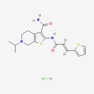 (E)-6-isopropyl-2-(3-(thiophen-2-yl)acrylamido)-4,5,6,7-tetrahydrothieno[2,3-c]pyridine-3-carboxamide hydrochloride