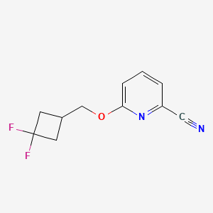 molecular formula C11H10F2N2O B2847277 6-[(3,3-Difluorocyclobutyl)methoxy]pyridine-2-carbonitrile CAS No. 2199601-88-0