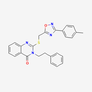 3-phenethyl-2-(((3-(p-tolyl)-1,2,4-oxadiazol-5-yl)methyl)thio)quinazolin-4(3H)-one