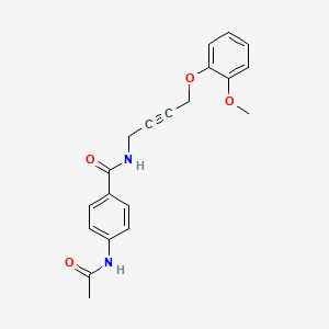 molecular formula C20H20N2O4 B2847281 4-acetamido-N-(4-(2-methoxyphenoxy)but-2-yn-1-yl)benzamide CAS No. 1426314-78-4