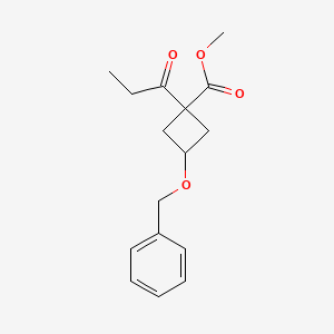 Methyl 3-(benzyloxy)-1-propanoylcyclobutane-1-carboxylate