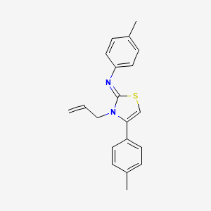 molecular formula C20H20N2S B2847285 N,4-bis(4-methylphenyl)-3-prop-2-enyl-1,3-thiazol-2-imine CAS No. 301674-98-6