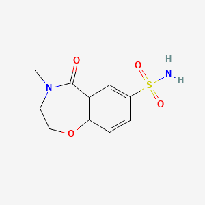 molecular formula C10H12N2O4S B2847289 4-甲基-5-氧代-2,3,4,5-四氢-1,4-苯并噁唑-7-磺酰胺 CAS No. 1443980-76-4