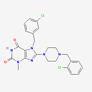 7-(3-chlorobenzyl)-8-(4-(2-chlorobenzyl)piperazin-1-yl)-3-methyl-1H-purine-2,6(3H,7H)-dione