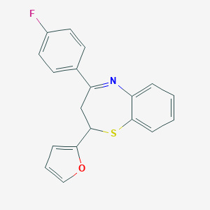 molecular formula C19H14FNOS B284730 4-(4-Fluorophenyl)-2-(furan-2-yl)-2,3-dihydro-1,5-benzothiazepine 