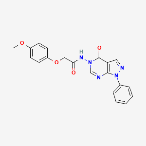 molecular formula C20H17N5O4 B2847306 2-(4-甲氧基苯氧基)-N-(4-氧代-1-苯基-1H-吡唑并[3,4-d]嘧啶-5(4H)-基)乙酰胺 CAS No. 899946-28-2