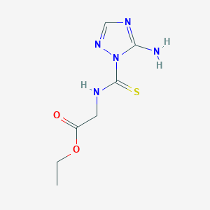 molecular formula C7H11N5O2S B2847314 ethyl 2-{[(5-amino-1H-1,2,4-triazol-1-yl)carbothioyl]amino}acetate CAS No. 338773-93-6