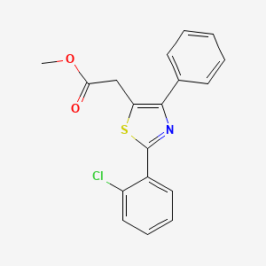 molecular formula C18H14ClNO2S B2847317 Methyl 2-[2-(2-chlorophenyl)-4-phenyl-1,3-thiazol-5-yl]acetate CAS No. 338957-22-5