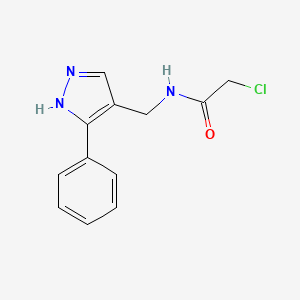 2-Chloro-N-[(5-phenyl-1H-pyrazol-4-yl)methyl]acetamide