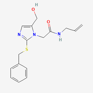 molecular formula C16H19N3O2S B2847328 N-allyl-2-(2-(benzylthio)-5-(hydroxymethyl)-1H-imidazol-1-yl)acetamide CAS No. 921569-52-0