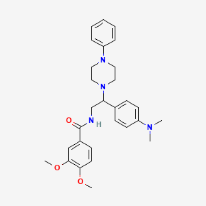 N-(2-(4-(dimethylamino)phenyl)-2-(4-phenylpiperazin-1-yl)ethyl)-3,4-dimethoxybenzamide