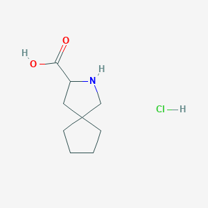 molecular formula C9H16ClNO2 B2847337 2-氮杂螺[4.4]壬烷-3-羧酸 盐酸盐 CAS No. 2228132-07-6