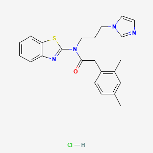 N-(3-(1H-imidazol-1-yl)propyl)-N-(benzo[d]thiazol-2-yl)-2-(2,4-dimethylphenyl)acetamide hydrochloride