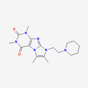 molecular formula C18H26N6O2 B2847341 2,4,7,8-Tetramethyl-6-(2-piperidin-1-ylethyl)purino[7,8-a]imidazole-1,3-dione CAS No. 878735-89-8