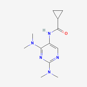molecular formula C12H19N5O B2847342 N-(2,4-bis(dimethylamino)pyrimidin-5-yl)cyclopropanecarboxamide CAS No. 1797715-14-0