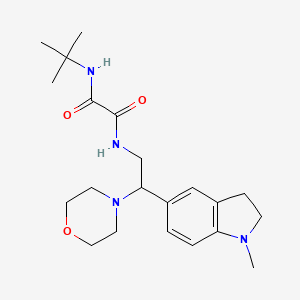 molecular formula C21H32N4O3 B2847343 N1-(叔丁基)-N2-(2-(1-甲基吲哚-5-基)-2-吗啉基乙基)草酰胺 CAS No. 922557-18-4