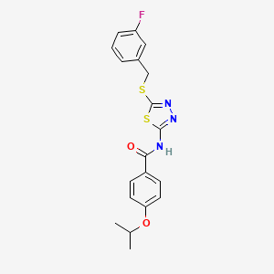 N-(5-((3-fluorobenzyl)thio)-1,3,4-thiadiazol-2-yl)-4-isopropoxybenzamide