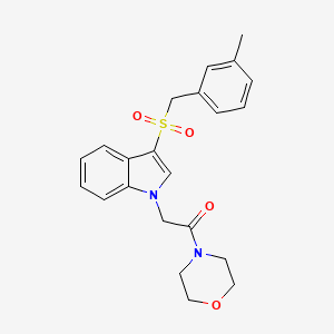 molecular formula C22H24N2O4S B2847362 2-(3-((3-methylbenzyl)sulfonyl)-1H-indol-1-yl)-1-morpholinoethanone CAS No. 894013-54-8
