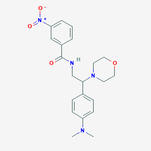 molecular formula C21H26N4O4 B2847363 N-(2-(4-(二甲基氨基)苯基)-2-吗啉基乙基)-3-硝基苯田胺 CAS No. 897620-09-6