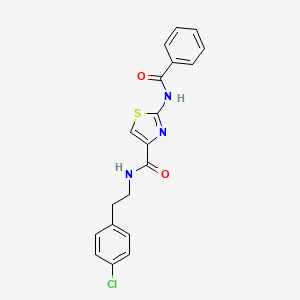 molecular formula C19H16ClN3O2S B2847366 2-苯甲酰胺基-N-(4-氯苯乙基)噻唑-4-甲酸酰胺 CAS No. 941929-20-0