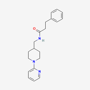 molecular formula C20H25N3O B2847378 3-phenyl-N-((1-(pyridin-2-yl)piperidin-4-yl)methyl)propanamide CAS No. 1234855-87-8