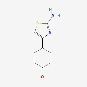 molecular formula C9H12N2OS B2847390 4-(2-Amino-1,3-thiazol-4-yl)cyclohexan-1-one CAS No. 2470439-03-1