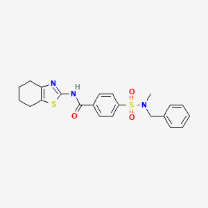 molecular formula C22H23N3O3S2 B2847393 4-[benzyl(methyl)sulfamoyl]-N-(4,5,6,7-tetrahydro-1,3-benzothiazol-2-yl)benzamide CAS No. 683260-32-4