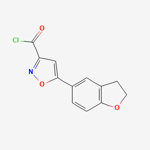 molecular formula C12H8ClNO3 B2847395 5-(2,3-二氢-1-苯并呋喃-5-基)-1,2-噁唑-3-羰氯 CAS No. 2344680-43-7