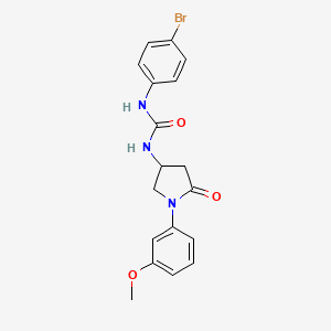 molecular formula C18H18BrN3O3 B2847407 1-(4-Bromophenyl)-3-[1-(3-methoxyphenyl)-5-oxopyrrolidin-3-yl]urea CAS No. 894018-52-1