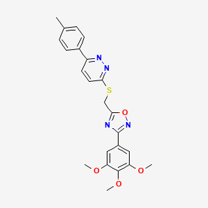 molecular formula C23H22N4O4S B2847413 5-(((6-(对甲苯基)吡啶并[3,4-d]嘧啶-3-基)硫)甲基)-3-(3,4,5-三甲氧基苯基)-1,2,4-噁二唑 CAS No. 1114945-00-4