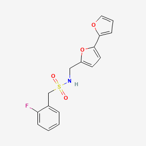 molecular formula C16H14FNO4S B2847425 N-([2,2'-bifuran]-5-ylmethyl)-1-(2-fluorophenyl)methanesulfonamide CAS No. 2034251-26-6
