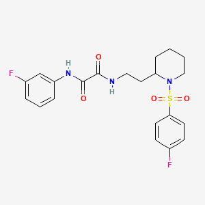 molecular formula C21H23F2N3O4S B2847435 N1-(3-fluorophenyl)-N2-(2-(1-((4-fluorophenyl)sulfonyl)piperidin-2-yl)ethyl)oxalamide CAS No. 898450-02-7