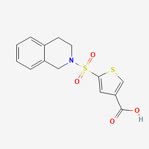 molecular formula C14H13NO4S2 B2847439 5-(1,2,3,4-Tetrahydroisoquinoline-2-sulfonyl)thiophene-3-carboxylic acid CAS No. 924062-42-0