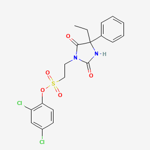 molecular formula C19H18Cl2N2O5S B2847443 (2,4-二氯苯基) 2-(4-乙基-2,5-二氧代-4-苯基咪唑啉-1-基)乙烷磺酸酯 CAS No. 727714-72-9