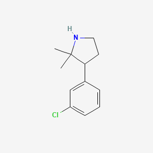 molecular formula C12H16ClN B2847451 3-(3-氯苯基)-2,2-二甲基吡咯烷 CAS No. 1249327-23-8