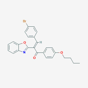 molecular formula C26H22BrNO3 B284746 2-(1,3-Benzoxazol-2-yl)-3-(4-bromophenyl)-1-(4-butoxyphenyl)-2-propen-1-one 