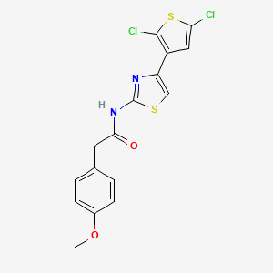 molecular formula C16H12Cl2N2O2S2 B2847483 N-(4-(2,5-dichlorothiophen-3-yl)thiazol-2-yl)-2-(4-methoxyphenyl)acetamide CAS No. 923395-58-8