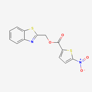 molecular formula C13H8N2O4S2 B2847487 苯并[d]噻唑-2-基甲基 5-硝基噻吩-2-甲酸酯 CAS No. 325987-74-4