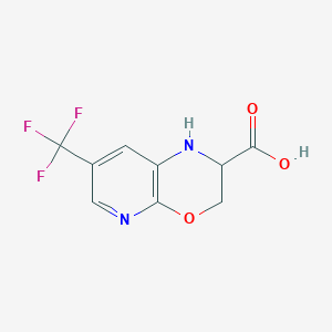 molecular formula C9H7F3N2O3 B2847491 7-Trifluoromethyl-2,3-dihydro-1H-pyrido[2,3-B][1,4]oxazine-2-carboxylic acid CAS No. 1246549-69-8