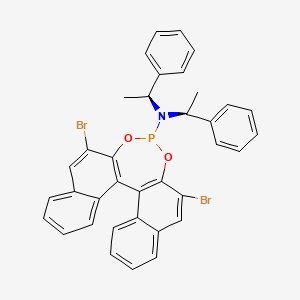 10,16-Dibromo-N,N-bis[(1S)-1-phenylethyl]-12,14-dioxa-13-phosphapentacyclo[13.8.0.02,11.03,8.018,23]tricosa-1(15),2(11),3,5,7,9,16,18,20,22-decaen-13-amine