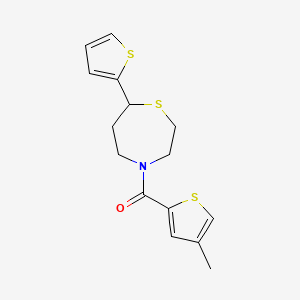 molecular formula C15H17NOS3 B2847493 (4-Methylthiophen-2-yl)(7-(thiophen-2-yl)-1,4-thiazepan-4-yl)methanone CAS No. 1704636-97-4