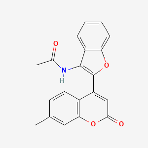 molecular formula C20H15NO4 B2847496 N-[2-(7-甲基-2-氧代-咔唑并-4-基)-1-苯并呋喃-3-基]乙酰胺 CAS No. 904511-35-9