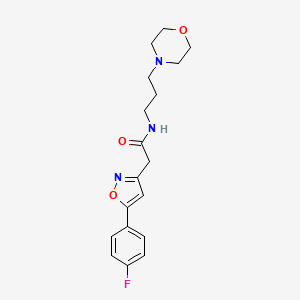 molecular formula C18H22FN3O3 B2847498 2-(5-(4-氟苯基)异噁唑-3-基)-N-(3-吗啉基丙基)乙酰胺 CAS No. 953156-03-1