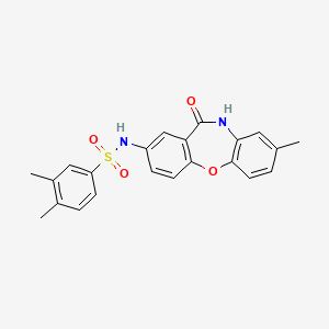 molecular formula C22H20N2O4S B2847499 3,4-dimethyl-N-(8-methyl-11-oxo-10,11-dihydrodibenzo[b,f][1,4]oxazepin-2-yl)benzenesulfonamide CAS No. 922035-09-4