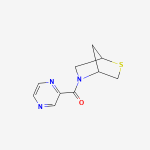 molecular formula C10H11N3OS B2847504 2-硫代-5-氮杂双环[2.2.1]庚烷-5-基(吡嘧啶-2-基)甲酮 CAS No. 2034552-64-0